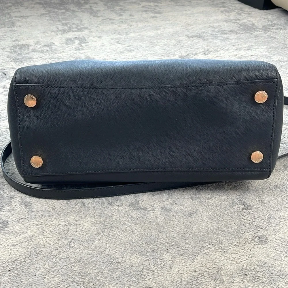 MICHAEL Michael Kors Ciara Saffiano Leather 2 Way Shoulder Bag Purse Black